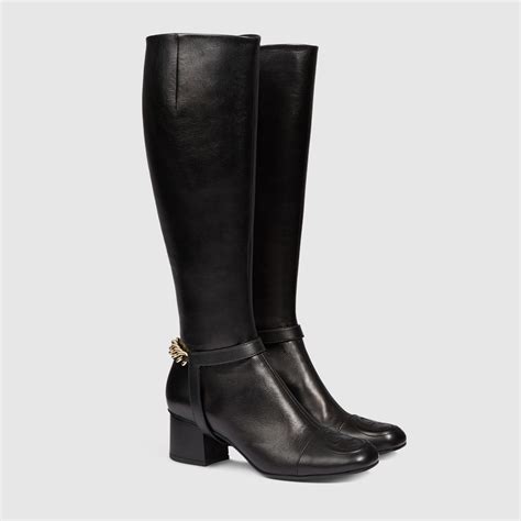 gucci soho over the knee leather boots|Gucci print thigh high boots.